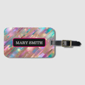 Modern Glitter Opal Holografisch Collectie Bagagelabel (Voorkant (horizontaal))