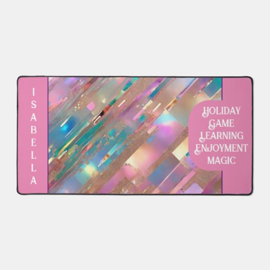 Modern Glitter Opal Holografisch Collectie Bureaumat (Voorkant)