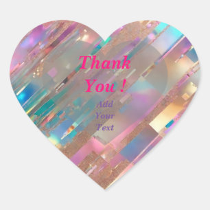 Modern Glitter Opal Holografisch Collectie Hart Sticker