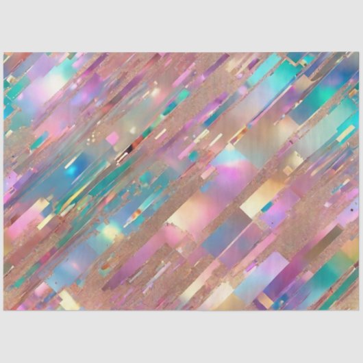 Modern Glitter Opal Holografisch Collectie Tissuepapier (Voorkant)