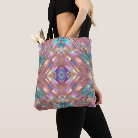 Modern Glitter Opal Holografisch Collectie Tote Bag (Dichtbij)