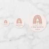 Modern Glitter Rainbow Blush Gold Baby Sprinkle Confetti (Voorkanten)