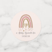 Modern Glitter Rainbow Blush Gold Baby Sprinkle Confetti (Kleine voorkant)
