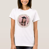 Modern Glitter Rond Foto Afstuderen T-shirt (Voorkant)