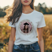 Modern Glitter Rond Foto Afstuderen T-shirt