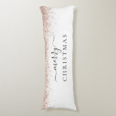 Modern Glitter Roos Gold White, prettig kerstfeest Lichaamskussen (Voorkant Verticaal)