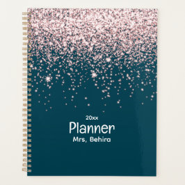 Modern glitter roos terug naar School Planner