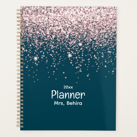 Modern glitter roos terug naar School Planner (Voorkant)