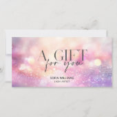 Modern Glitter Roze Certificaat Gift Kaart (Voorkant)