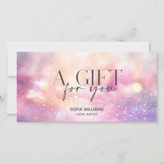 Modern Glitter Roze Certificaat Gift Kaart (Voorkant)