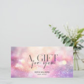 Modern Glitter Roze Certificaat Gift Kaart (Staand voorkant)