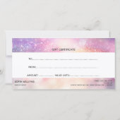 Modern Glitter Roze Certificaat Gift Kaart (Achterkant)