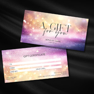 Modern Glitter Roze Certificaat Gift Kaart