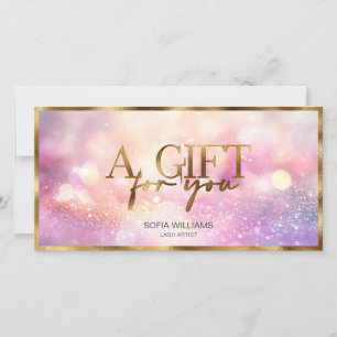 Modern Glitter Roze Certificaat Gift Kaart