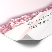 Modern, glitter, roze prijslijst Poster (Hoek)