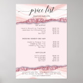 Modern, glitter, roze prijslijst Poster (Voorkant)