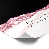 Modern, glitter, roze-zwart prijslijst Poster (Hoek)