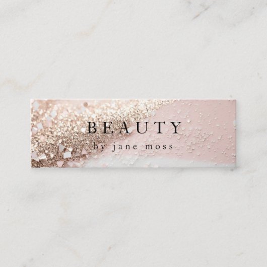 Modern Glitter Salon Mini Visitekaartje (Voorkant)