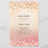 Modern Glitter Salon Price List Flyer (Achterkant)