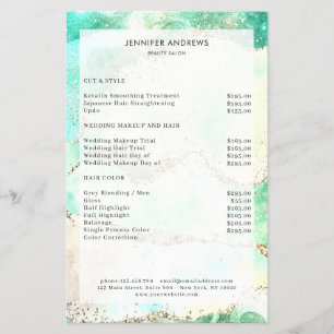 Modern Glitter Salon Price List Flyer