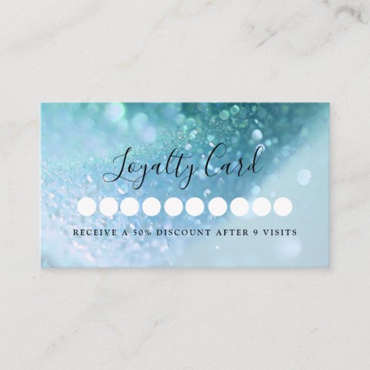 Modern Glitter Salon & Spa Loyalty Kaart Visitekaartje (Voorkant)