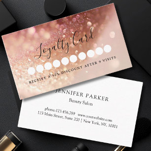 Modern Glitter Salon & Spa Loyalty Kaart Visitekaartje