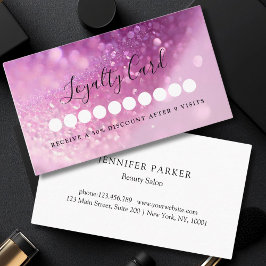 Modern Glitter Salon & Spa Loyalty Kaart Visitekaartje