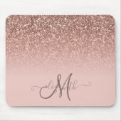 Modern Glitter Sequin Ombre Cool Monogram Muismat (Voorkant)