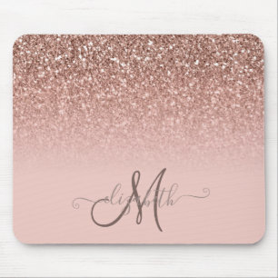 Modern Glitter Sequin Ombre Cool Monogram Muismat