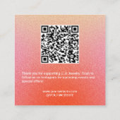 Modern Glitter Sieraden Ketting Display Vierkante Visitekaartje (Achterkant)