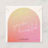 Modern Glitter Sieraden Ketting Display Vierkante Visitekaartje (Voorkant)