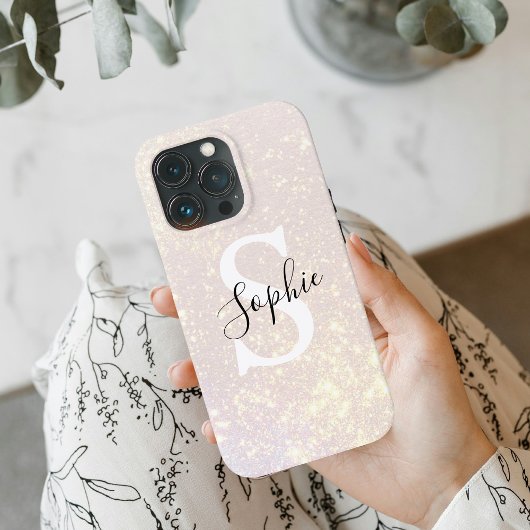 Modern Glitter Spark | Gepersonaliseerde naam en I Case-Mate iPhone Case