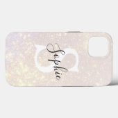 Modern Glitter Spark | Personal Initiaal Girly Case-Mate iPhone Case (Achterkant (horizontaal))