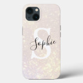 Modern Glitter Spark | Personal Initiaal Girly Case-Mate iPhone Case (Achterkant)