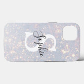 Modern Glitter Spark | Personal Initiaal Girly Case-Mate iPhone Case (Achterkant (horizontaal))