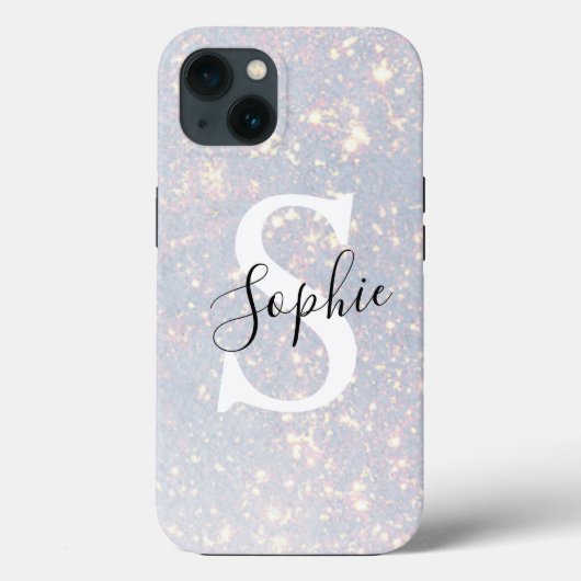 Modern Glitter Spark | Personal Initiaal Girly Case-Mate iPhone Case (Achterkant)