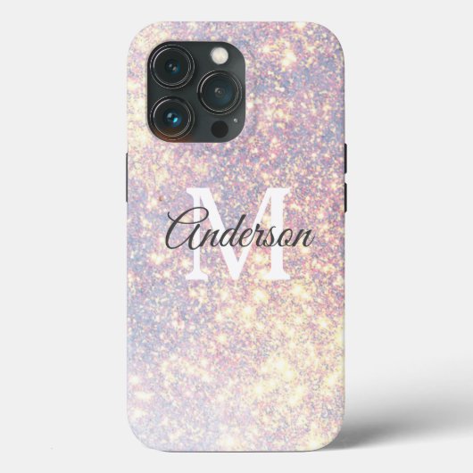 Modern Glitter Spark | Personal Initiaal Girly Case-Mate iPhone Case (Achterkant)