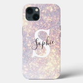 Modern Glitter Spark | Personal Initiaal Girly Case-Mate iPhone Case (Achterkant)