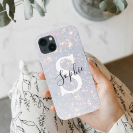 Modern Glitter Spark | Personal Initiaal Girly Case-Mate iPhone Case