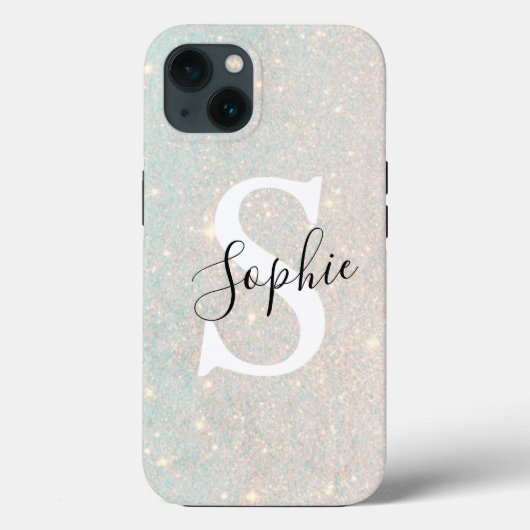 Modern Glitter Spark | Personal Initiaal Girly Case-Mate iPhone Case (Achterkant)