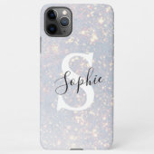 Modern Glitter Spark | Personal Initiaal Girly iP iPhone Hoesje (Achterkant)
