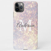 Modern Glitter Spark | Personal Initiaal Girly iPhone Hoesje (Achterkant)