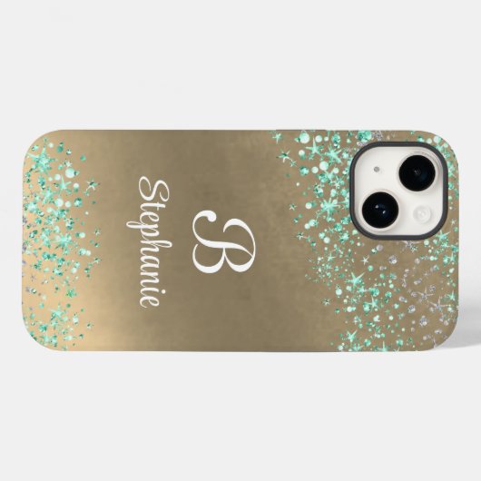 Modern Glitter Sparkle Stars Gold Case-Mate iPhone Case (Achterkant (horizontaal))
