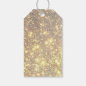 Modern Glitter Sparkles Gold Merry Kerstry Cadeaulabel (Achterkant)