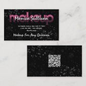 Modern glitter sparkly Makeup Visitekaartje (Voorkant / Achterkant)