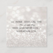 Modern Glittery Bokeh, Faux Lashes, Makeup Vierkante Visitekaartje (Achterkant)