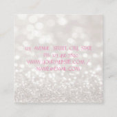 Modern Glittery Bokeh, Girl Face, Makeup & Lashes Vierkante Visitekaartje (Achterkant)