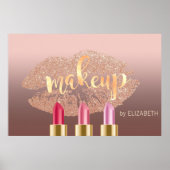 Modern Glittery Lips,Lipsticks ,Makeup artist Poster (Voorkant)