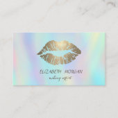 Modern, glittery Lips, Makeup artiest Holographic Visitekaartje (Voorkant)