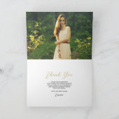 Modern Glitz Afstuderen foto dank u Bedankkaart (Binnen)